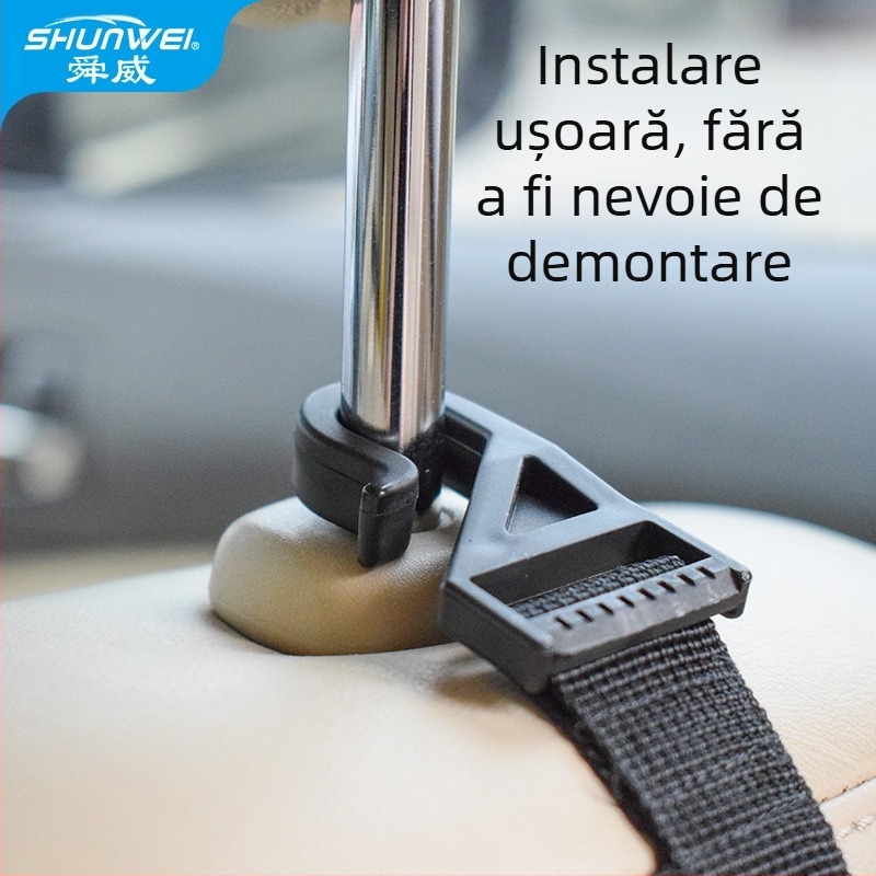 Cuier auto Shun Wei, din plastic, telescopic, lungime reglabilă cu personalizare disponibilă, decor interior și depozitare