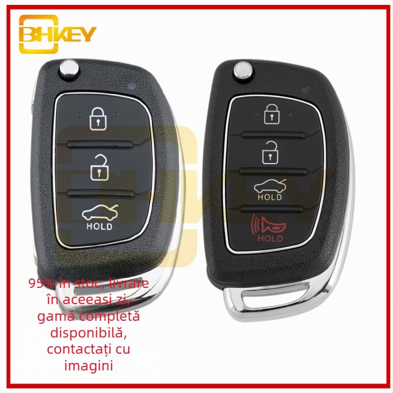 BHKEY husă pentru cheie Hyundai/Kia, pentru chei pliate cu 3 sau 4 butoane; carcasă din plastic tehnic; lamă din cupru; greutate 56 g