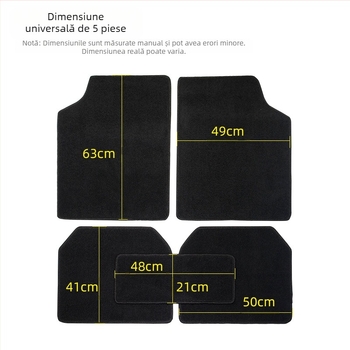 Covorașe de podea pentru mașină - set de 5 buc, PVC antiderapant, Compatibile cu modele generale, Logo imprimat, Personalizare disponibilă