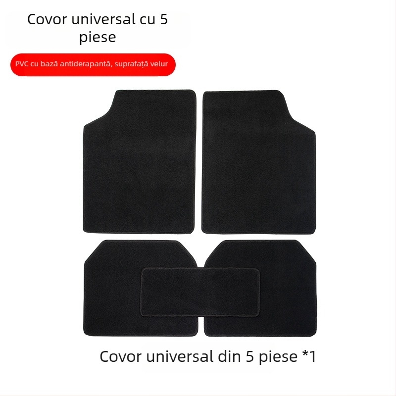 Covorașe de podea pentru mașină - set de 5 buc, PVC antiderapant, Compatibile cu modele generale, Logo imprimat, Personalizare disponibilă