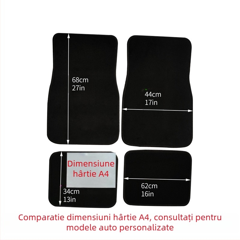 Covorașe de podea pentru mașină - set de 5 buc, PVC antiderapant, Compatibile cu modele generale, Logo imprimat, Personalizare disponibilă