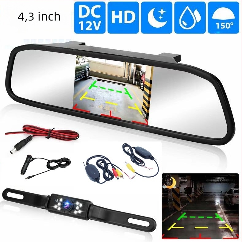 Display de recul auto, oglindă retrovizoare digitală HD, model JF-005X, intrare AV, rezoluție 800x480