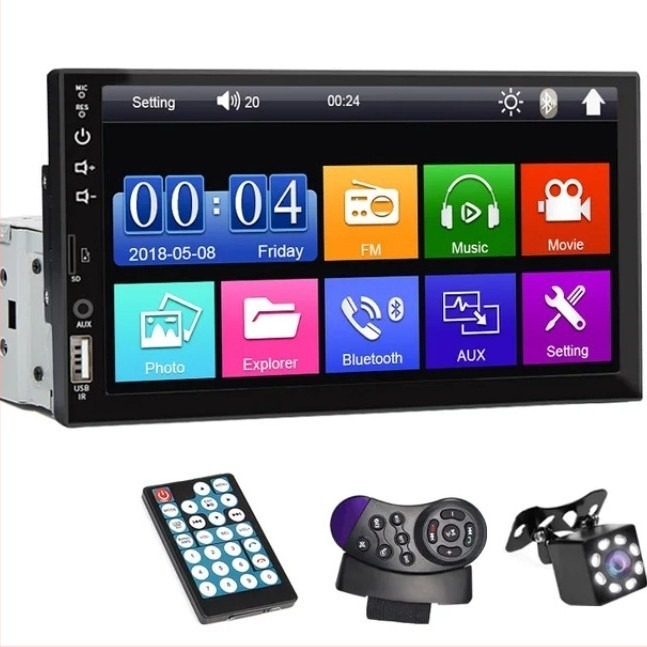 Player navigație auto Android MP5 (1-DIN) cu GPS și monitorizarea stării mașinii, suport microSD până la 64GB