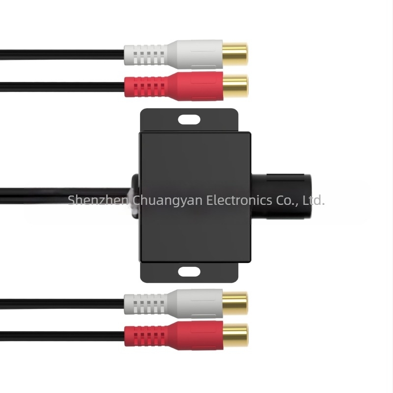 Reglator de volum pentru amplificator auto, intrare/ieșire RCA LC-1 – Chuangyan, carcasă PVC, certificat CE, compatibil cu audio și video
