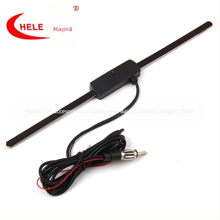 Antena auto pentru radio, amplificator semnal FM, înaltă frecvență, universal, instala­re tip pastă, intrare 12V, curent 12, durată de viață 360