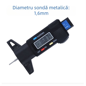 Wodilang Sondă digitală de adâncime pentru profilul de uzură al anvelopei, 0-25 mm, afișaj digital