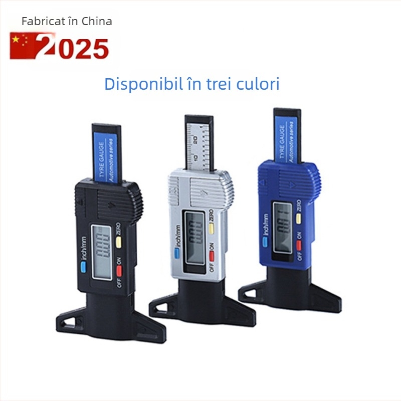 Wodilang Sondă digitală de adâncime pentru profilul de uzură al anvelopei, 0-25 mm, afișaj digital