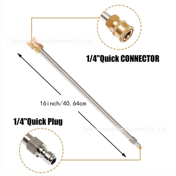 Bară de extensie din oțel inoxidabil pentru pistol de apă cu presiune înaltă, conexiune rapidă 1/4, 5000 psi (Brand: Jiangfeng; Material: oțel inoxidabil; Conexiune: 1/4 conexiune rapidă; Origine: Zhejiang; Greutate: 0.2)
