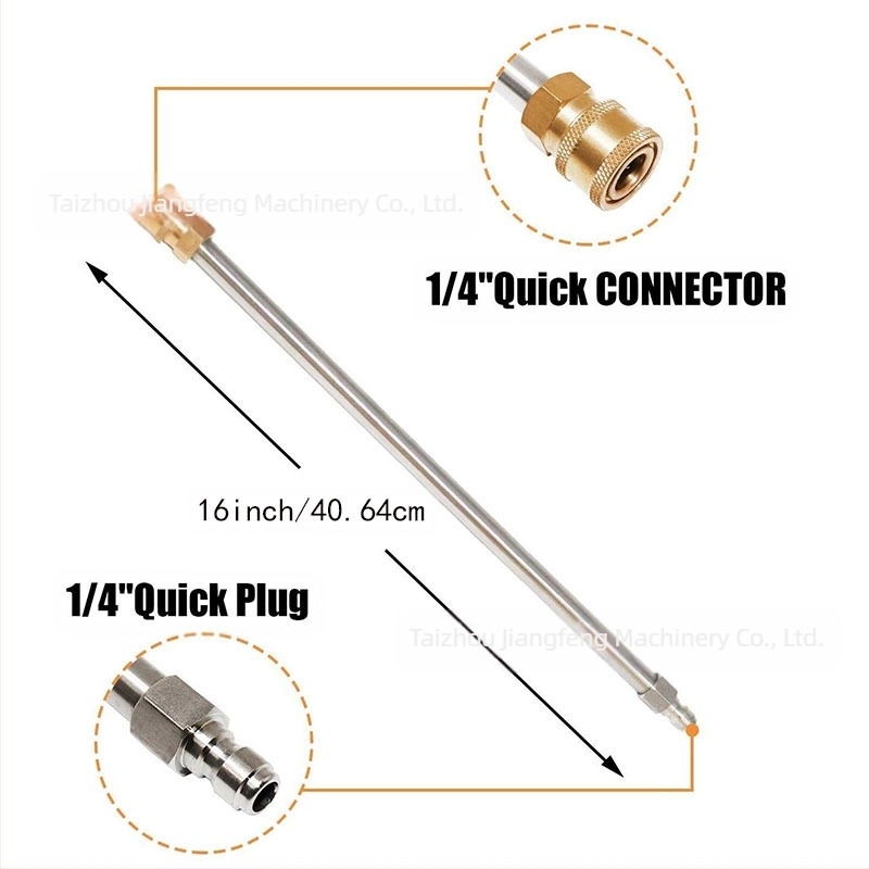 Bară de extensie din oțel inoxidabil pentru pistol de apă cu presiune înaltă, conexiune rapidă 1/4, 5000 psi (Brand: Jiangfeng; Material: oțel inoxidabil; Conexiune: 1/4 conexiune rapidă; Origine: Zhejiang; Greutate: 0.2)