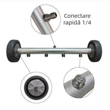 Rige spălător pentru șasiu auto și perie de curățare pentru drum, curățător de suprafețe cu două utilizări, 4000 psi, aliaj de aluminiu, 1550 g