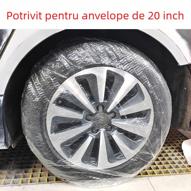 Manșon de plastic pentru anvelope, unică folosință, acoperire universală pentru vopsire, protecție împotriva urinei de câine, PVC, model +63, marcă Great beauty speed of light, etichetare privată licențiată: Da