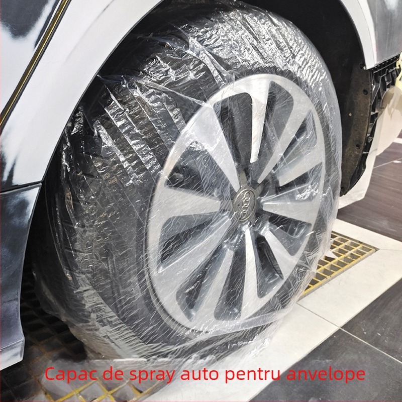 Manșon de plastic pentru anvelope, unică folosință, acoperire universală pentru vopsire, protecție împotriva urinei de câine, PVC, model +63, marcă Great beauty speed of light, etichetare privată licențiată: Da