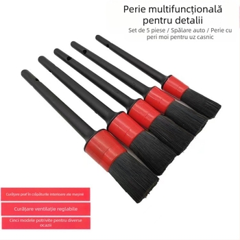 Set de 5 pensule pentru interiorul mașinii, utilizare duală pentru spațiile dintre componente și gurile de ventilație, material PP