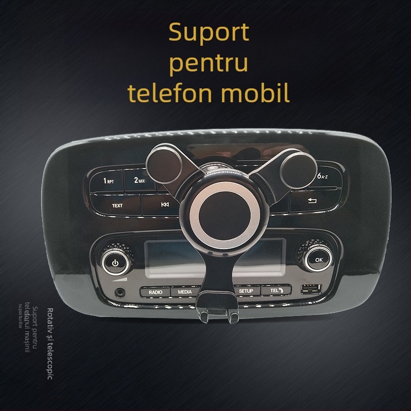 Suport auto pentru telefon cu gravitație – montaj ascuns în conducta de ventilație, Model 06, compatibil universal, opțiuni de personalizare