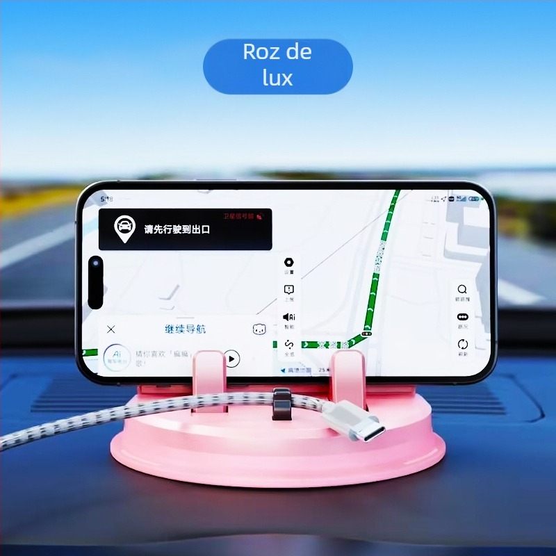 THIS IS SPRING Suport pentru telefon pentru bordul mașinii, cu ventuză, universal, ABS+PC+TPE