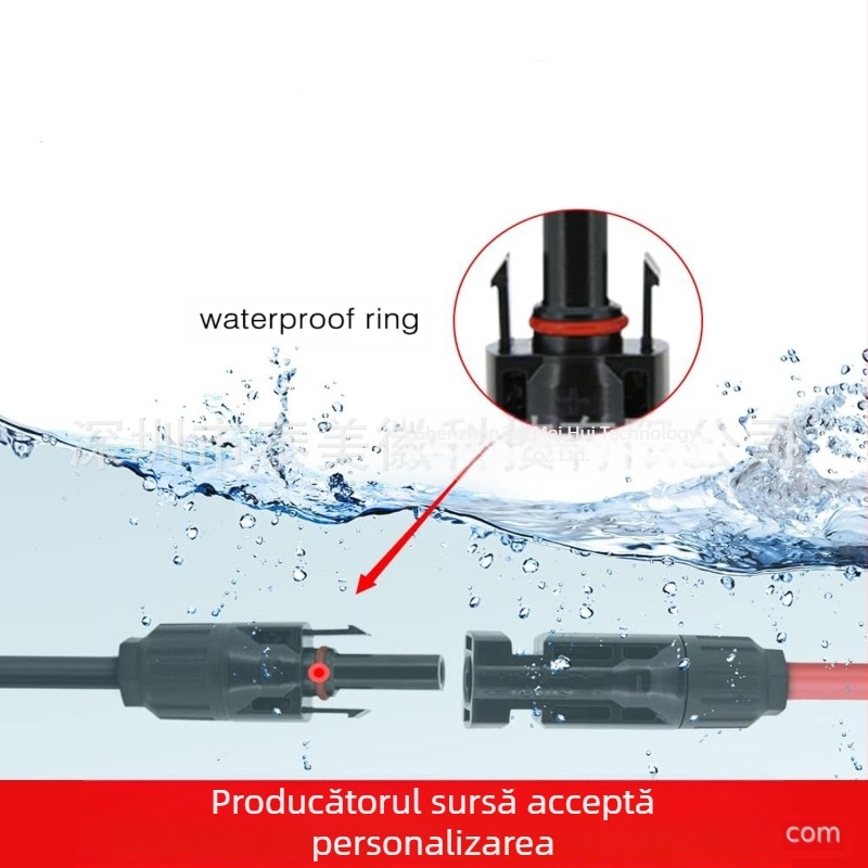 Cablu extensie MC4–MC4 pentru sisteme solare, 10 AWG, cablu de energie portabilă