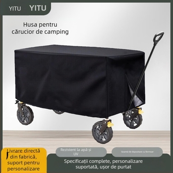 Copertă anti-praf cu protecție solară pentru cărucior pliabil de camping și cărucior de picnic; Material: Oxford 210D/420D; Imprimare logo disponibilă; Ambalare: geantă de depozitare cu fermoar + pungă transparentă OPP; Stil: modern minimalist