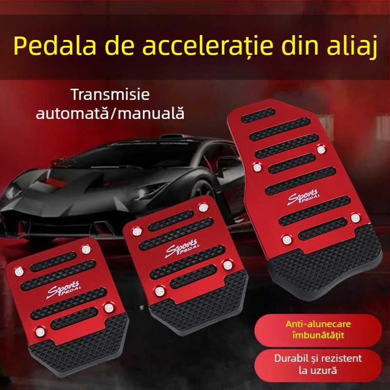 Set pedale auto — pedale accelerație și frână antiderapante din aliaj de aluminiu, pentru transmisie manuală, universal, Jiachangqi