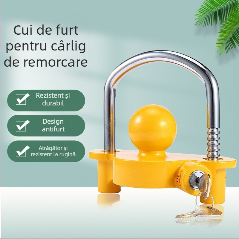 Lacăt antifurt pentru remorcă auto, model S241, aliaj de aluminiu + fier, cilindru din aliaj de zinc