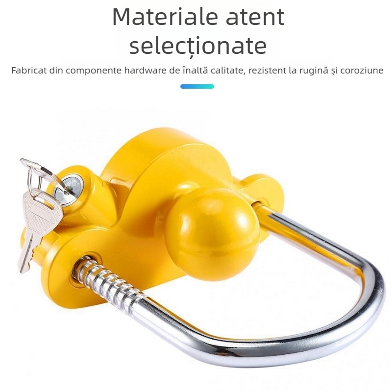 Lacăt antifurt pentru remorcă auto, model S241, aliaj de aluminiu + fier, cilindru din aliaj de zinc