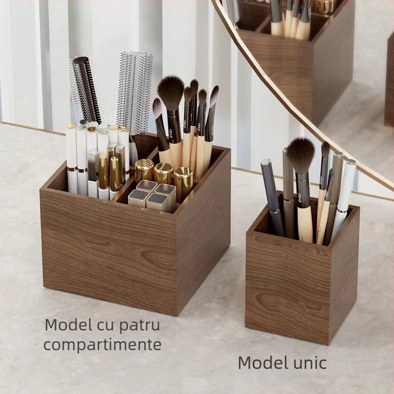 Cutie de depozitare pentru cosmetică din lemn masiv – Bestar, logo tipărit, personalizare procesare disponibilă, stil retro, lansată în 2016