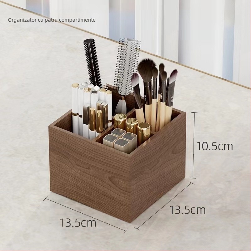 Cutie de depozitare pentru cosmetică din lemn masiv – Bestar, logo tipărit, personalizare procesare disponibilă, stil retro, lansată în 2016