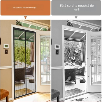 Draperie magnetică de ușă din plasă fină; poliester; anti-țânțari; pentru living, dormitor, balcon; stil modernă simplitate; marcă yononet.