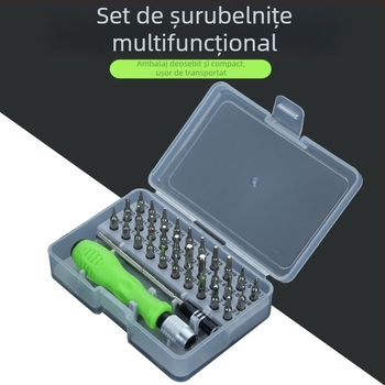 Set 32 în 1 șurubelnițe de precizie pentru telefoane mobile, oțel Cr_V crom-vanadiu, vârf magnetic, mâner PP+TPR, vârf în cruce