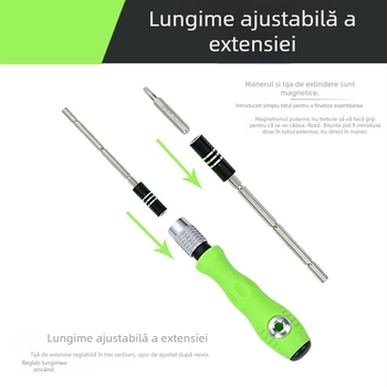 Set 32 în 1 șurubelnițe de precizie pentru telefoane mobile, oțel Cr_V crom-vanadiu, vârf magnetic, mâner PP+TPR, vârf în cruce