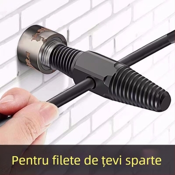 Extractor de filet pentru robinet, utilizare casnică, cap dublu cu dinți anti-alunecare, unealtă de reparat supape triunghiulare pentru conducte de apă