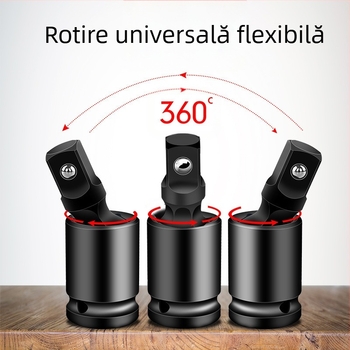 Adaptor cu articulație universală pentru cheie pneumatică/electrică, rotație 360°; material: oțel crom-molibden; finisaj: cromare; greutate: 170; marcă: Other