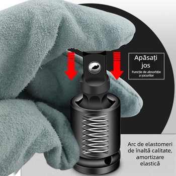 Adaptor cu articulație universală pentru cheie pneumatică/electrică, rotație 360°; material: oțel crom-molibden; finisaj: cromare; greutate: 170; marcă: Other