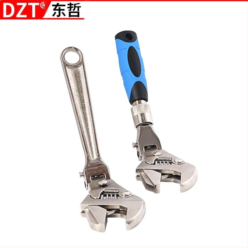 DZT Cheie Reglabilă Multifuncțională 5 în 1 cu Cap Plisat și Mecanism Telescopic Rapid – Oțel Crom-Vanadiu