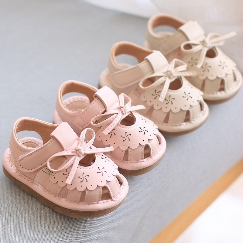 Pantofi de plajă pentru fetițe, 1–3 ani, stil coreean, partea superioară din piele artificială, închidere Velcro, talpă PVC