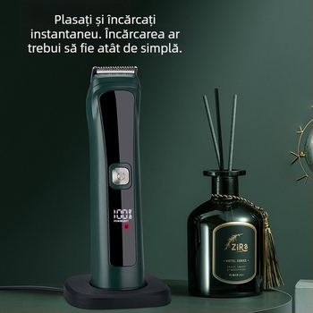 Aparat de tuns electric cu afișaj LCD, reîncărcabil, impermeabil, motor cu perii, lamă din oțel inoxidabil
