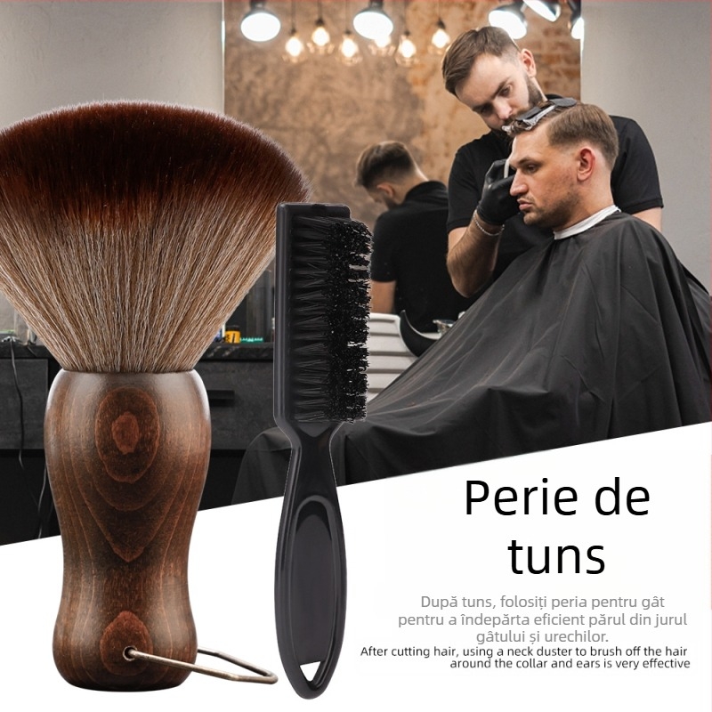 Unelte de coafură — perie din fibră moale pentru curățare, greutate netă 120 g, brand Haircut and hair removal, pentru uz general