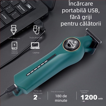 SOLIMPIA Aparat de tuns păr reîncărcabil cu lamă din titan, lamă detașabilă și lavabilă, autonomie baterie 1–3 h, impermeabil, zgomot 36–45 dB