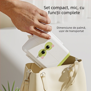 Set de perițe pentru sticle pentru copii, portabil, cu două fețe, pliabil – peri de curățare multifuncționale pentru pahare, perie din silicon și cutie de depozitare