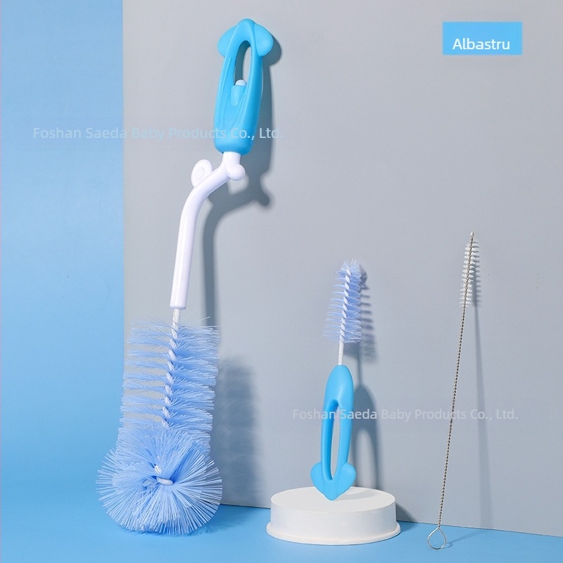 SAIDAH Perie rotativă pentru biberon, cu peri din nylon — potrivită pentru biberon, sticle de apă și căni