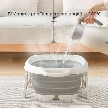 Vas pliabil pentru baie la picioare cu funcție de masaj - bazin portabil din plastic (PP+TPR)