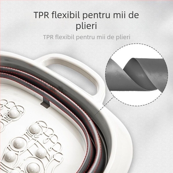 Vas pliabil pentru baie la picioare cu funcție de masaj - bazin portabil din plastic (PP+TPR)