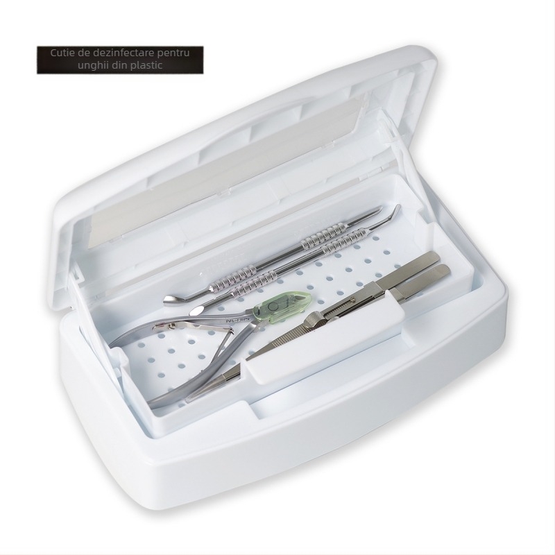 Cutie dezinfectare și depozitare pentru unghii, 80 g, material plastic, etichetă privată licențiată