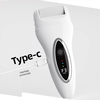 Dispozitiv electric pentru pedichiură cu îndepărtarea pielii moarte și a bătăturilor, lavabil, reîncărcabil, afișaj digital și iluminare (model 2024)