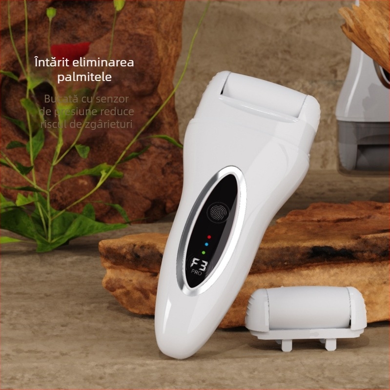 Dispozitiv electric pentru pedichiură cu îndepărtarea pielii moarte și a bătăturilor, lavabil, reîncărcabil, afișaj digital și iluminare (model 2024)
