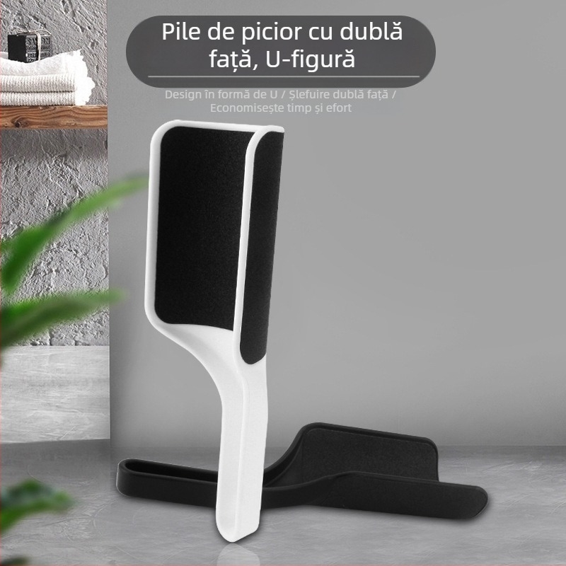 SHANG EN pilă de picioare în formă de U, cu două fețe și suprafață șlefuită pentru îndepărtarea pielii moarte, unealtă de pedicură, din ABS plastic, 200 buc