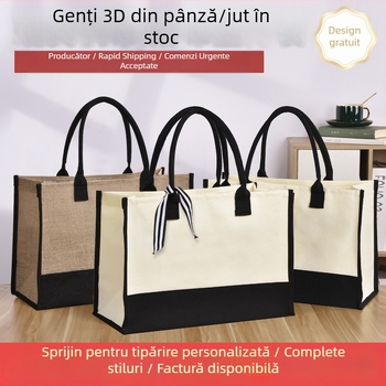 Geantă tote din pânză laminată cu imprimare a logo-ului – capacitate mare, imprimare UV digitală și serigrafie