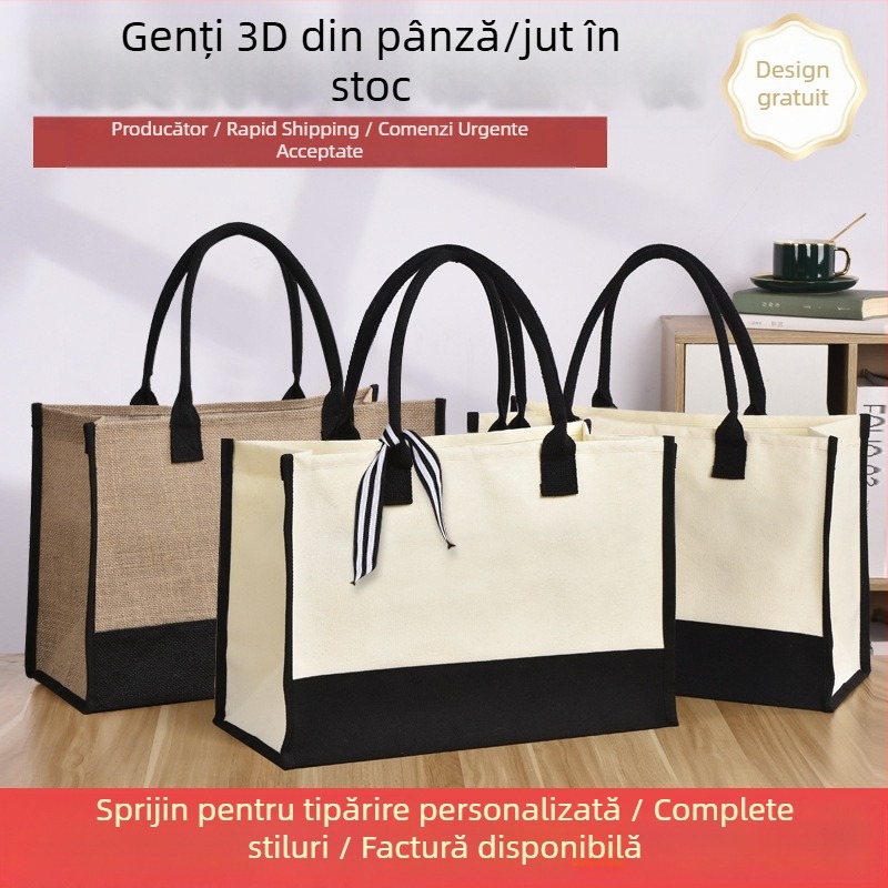 Geantă tote din pânză laminată cu imprimare a logo-ului – capacitate mare, imprimare UV digitală și serigrafie
