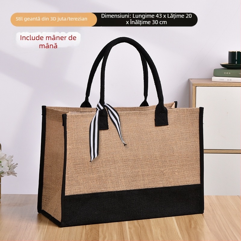 Geantă tote din pânză laminată cu imprimare a logo-ului – capacitate mare, imprimare UV digitală și serigrafie