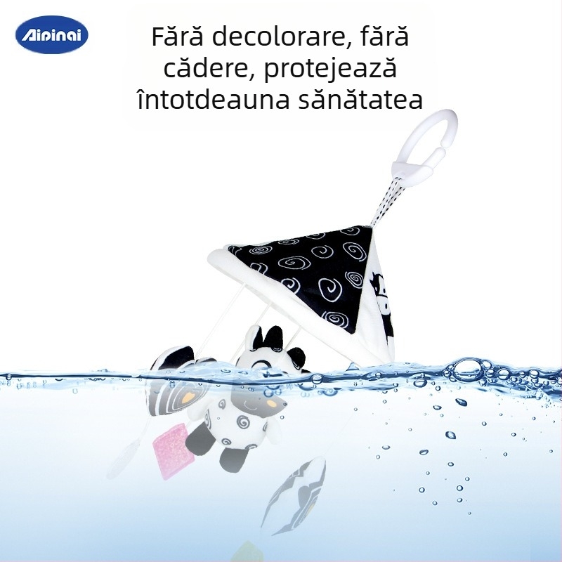 Aipinqi Jucărie de pluș pentru agățat, cu clopoțel, pentru cărucior și pătuț – design animal, pentru sugari 0–3 ani, stimulează vederea, auzul și coordonarea mână-ochi