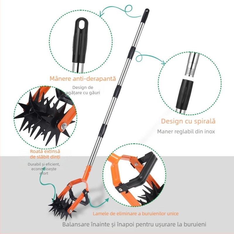 Minilo cultivator rotativ pentru grădină - unealtă două în una pentru arat și combaterea buruienilor, afânarea solului